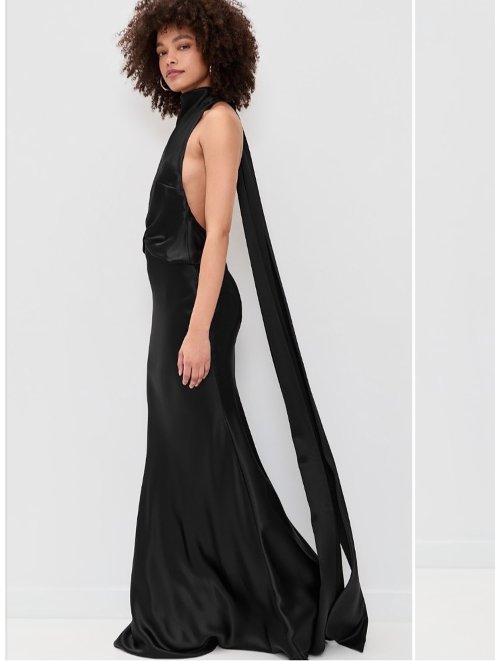 MISHA The Cameron Satin Dress Black - Picture 2 of 10